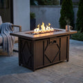 42 In. 60,000BTU Fire Pit Propane Gas Fire Pit Table Rectangular Tabletop